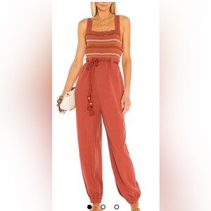 NWT Free People Sienna Jumpsuit Sumac - M
